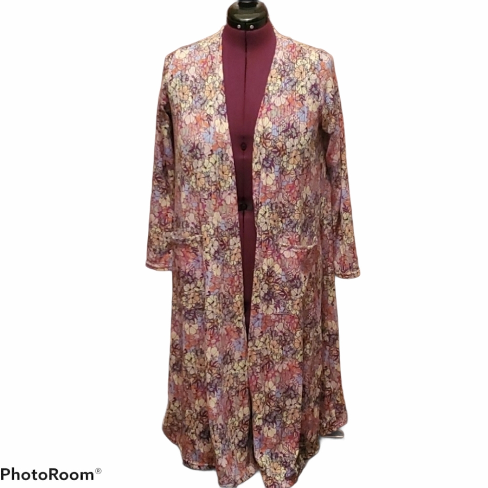 Lularoe Sarah Duster Cardigan Sz M EUC